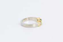 Load image into Gallery viewer, 14K Round Emerald Diamond Accent Vintage Ring White Gold