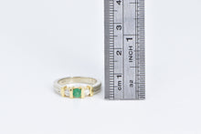 Load image into Gallery viewer, 14K Round Emerald Diamond Accent Vintage Ring White Gold