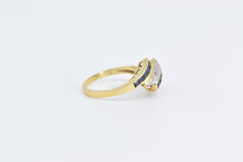 Load image into Gallery viewer, 18K Princess Sapphire Diamond Vintage Slanted Ring Yellow Gold