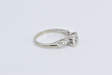 Load image into Gallery viewer, 14K 1950&#39;s Diamond Inset Vintage Promise Ring White Gold