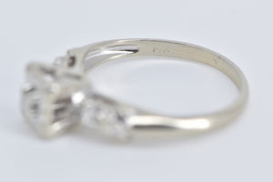 14K 1950's Diamond Inset Vintage Promise Ring White Gold