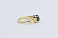 Load image into Gallery viewer, 18K Oval Black Star Sapphire Vintage Swirl Ring Yellow Gold