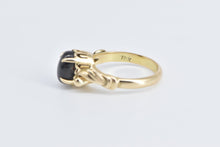 Load image into Gallery viewer, 18K Oval Black Star Sapphire Vintage Swirl Ring Yellow Gold