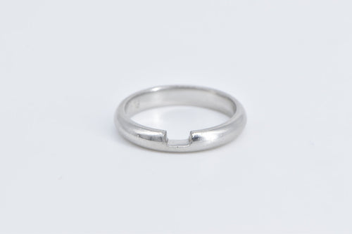 Platinum 3.2mm Rounded Notched Wedding Band Ring