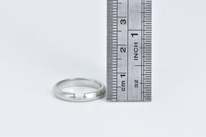 Platinum 3.2mm Rounded Notched Wedding Band Ring