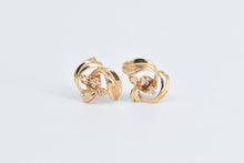 Load image into Gallery viewer, 14K Vintage Diamond Cluster Curved Fashion Stud Earrings Yellow Gold