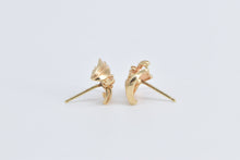 Load image into Gallery viewer, 14K Vintage Diamond Cluster Curved Fashion Stud Earrings Yellow Gold