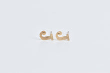 Load image into Gallery viewer, 14K J Letter Monogram Name Initial Name Stud Earrings Yellow Gold