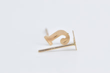 Load image into Gallery viewer, 14K J Letter Monogram Name Initial Name Stud Earrings Yellow Gold