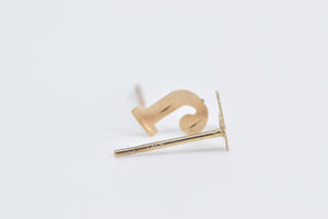 14K J Letter Monogram Name Initial Name Stud Earrings Yellow Gold