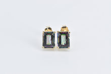 Load image into Gallery viewer, 14K Checkerboard Cut Mystic Topaz Stud Earrings Yellow Gold