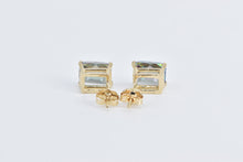 Load image into Gallery viewer, 14K Checkerboard Cut Mystic Topaz Stud Earrings Yellow Gold