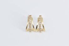 Load image into Gallery viewer, 14K 0.29 Ctw Diamond Curved Vintage Hoop Earrings Yellow Gold