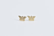 Load image into Gallery viewer, 14K Butterfly Beauty Change Symbol Cute Stud Earrings Yellow Gold