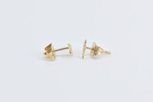 14K Butterfly Beauty Change Symbol Cute Stud Earrings Yellow Gold