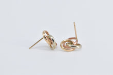 Load image into Gallery viewer, 14K Tri Tone Circle Vintage Knot Fashion Stud Earrings Yellow Gold