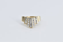 Load image into Gallery viewer, 14K 0.45 Ctw Diamond Graduated Curved Band Ring Yellow Gold