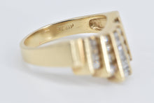 Load image into Gallery viewer, 14K 0.45 Ctw Diamond Graduated Curved Band Ring Yellow Gold