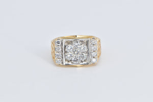 10K 1.57 Ctw Diamond Round Men's Nugget Ring Yellow Gold