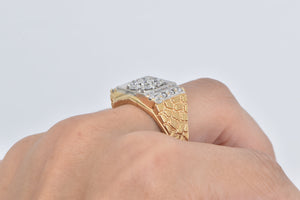 10K 1.57 Ctw Diamond Round Men's Nugget Ring Yellow Gold