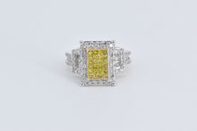 Load image into Gallery viewer, 10K 1.20 Ctw Princess Yellow Diamond Statement Ring White Gold