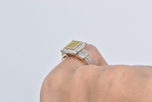 Load image into Gallery viewer, 10K 1.20 Ctw Princess Yellow Diamond Statement Ring White Gold