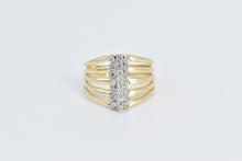 Load image into Gallery viewer, 14K 0.59 Ctw Diamond Cluster Vintage Layered Band Ring Yellow Gold