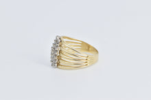 Load image into Gallery viewer, 14K 0.59 Ctw Diamond Cluster Vintage Layered Band Ring Yellow Gold