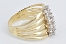 Load image into Gallery viewer, 14K 0.59 Ctw Diamond Cluster Vintage Layered Band Ring Yellow Gold