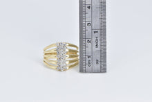 Load image into Gallery viewer, 14K 0.59 Ctw Diamond Cluster Vintage Layered Band Ring Yellow Gold