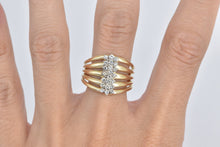 Load image into Gallery viewer, 14K 0.59 Ctw Diamond Cluster Vintage Layered Band Ring Yellow Gold