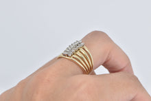 Load image into Gallery viewer, 14K 0.59 Ctw Diamond Cluster Vintage Layered Band Ring Yellow Gold