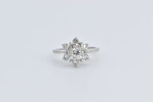 Load image into Gallery viewer, 14K 0.95 Ctw Diamond Round Halo Engagement Ring White Gold