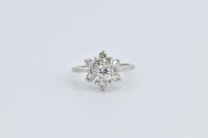 14K 0.95 Ctw Diamond Round Halo Engagement Ring White Gold