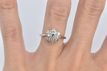 Load image into Gallery viewer, 14K 0.95 Ctw Diamond Round Halo Engagement Ring White Gold