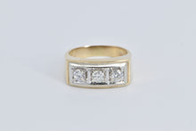 Load image into Gallery viewer, 14K 0.78 Ctw Diamond Squared Three Stone Men&#39;s Ring Yellow Gold