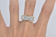 Load image into Gallery viewer, 14K 0.78 Ctw Diamond Squared Three Stone Men&#39;s Ring Yellow Gold