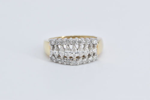 10K 1.14 Ctw Marquise Diamond Fashion Band Ring Yellow Gold