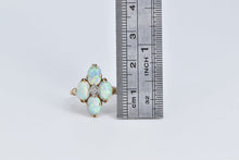 Load image into Gallery viewer, 10K Victorian Natural Opal Diamond Accent Cluster Ring Yellow Gold