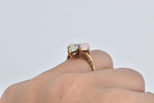 Load image into Gallery viewer, 10K Victorian Natural Opal Diamond Accent Cluster Ring Yellow Gold