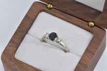 Load image into Gallery viewer, 14K 0.90 Ctw Natural Sapphire Diamond Engagement Ring White Gold