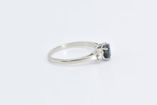 Load image into Gallery viewer, 14K 0.90 Ctw Natural Sapphire Diamond Engagement Ring White Gold