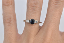 Load image into Gallery viewer, 14K 0.90 Ctw Natural Sapphire Diamond Engagement Ring White Gold