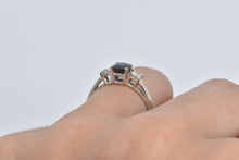 Load image into Gallery viewer, 14K 0.90 Ctw Natural Sapphire Diamond Engagement Ring White Gold