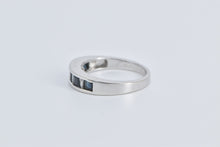 Load image into Gallery viewer, 14K Princess Sapphire Baguette Diamond Band Ring White Gold