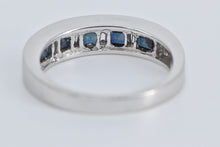 Load image into Gallery viewer, 14K Princess Sapphire Baguette Diamond Band Ring White Gold