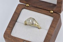 Load image into Gallery viewer, 14K 0.20 Ct Ornate Filigree Diamond Engagement Ring Yellow Gold