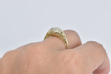 Load image into Gallery viewer, 14K 0.20 Ct Ornate Filigree Diamond Engagement Ring Yellow Gold