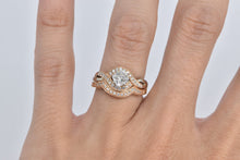 Load image into Gallery viewer, 14K 1.00 Ctw Radiant Diamond Engagement Set Ring Rose Gold