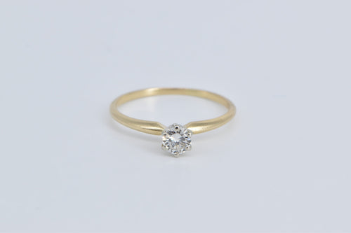 14K 0.36 Ct Diamond Solitaire Classic Engagement Ring Yellow Gold